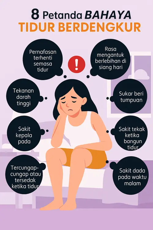 infografik tanda tidur berdengkur